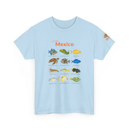 T-Shirt Light Blue / S I Can Sea Mexico Watercolor Field Guide Tee - Mexican Fish ID Shirt I Can Sea Mexico Watercolor Field Guide Tee - Mexican Fish ID Shirt