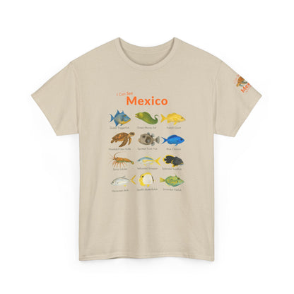 T-Shirt Sand / S I Can Sea Mexico Watercolor Field Guide Tee - Mexican Fish ID Shirt I Can Sea Mexico Watercolor Field Guide Tee - Mexican Fish ID Shirt