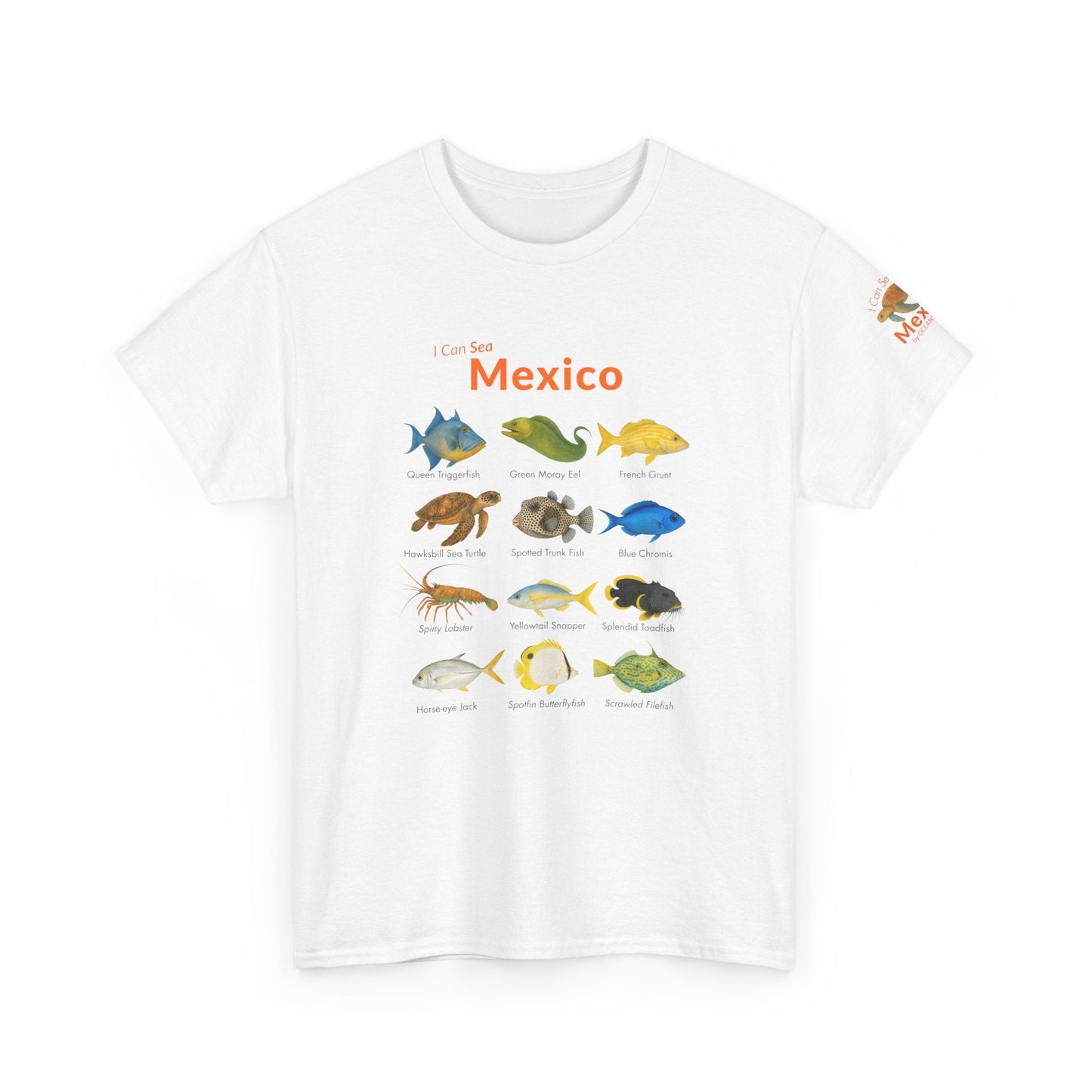 T-Shirt White / S I Can Sea Mexico Watercolor Field Guide Tee - Mexican Fish ID Shirt I Can Sea Mexico Watercolor Field Guide Tee - Mexican Fish ID Shirt