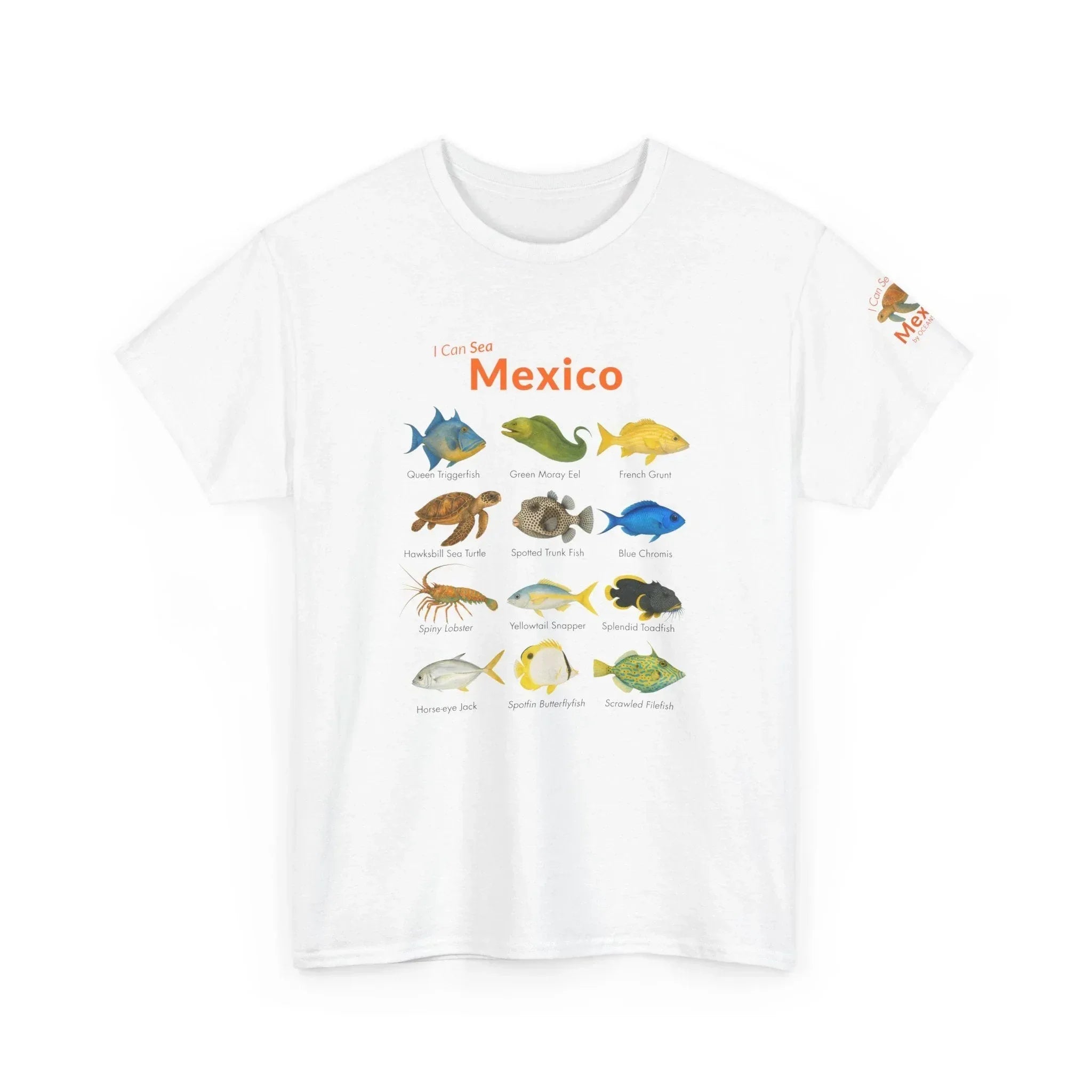 T-Shirt White / S I Can Sea Mexico Watercolor Field Guide Tee - Mexican Fish ID Shirt I Can Sea Mexico Watercolor Field Guide Tee - Mexican Fish ID Shirt