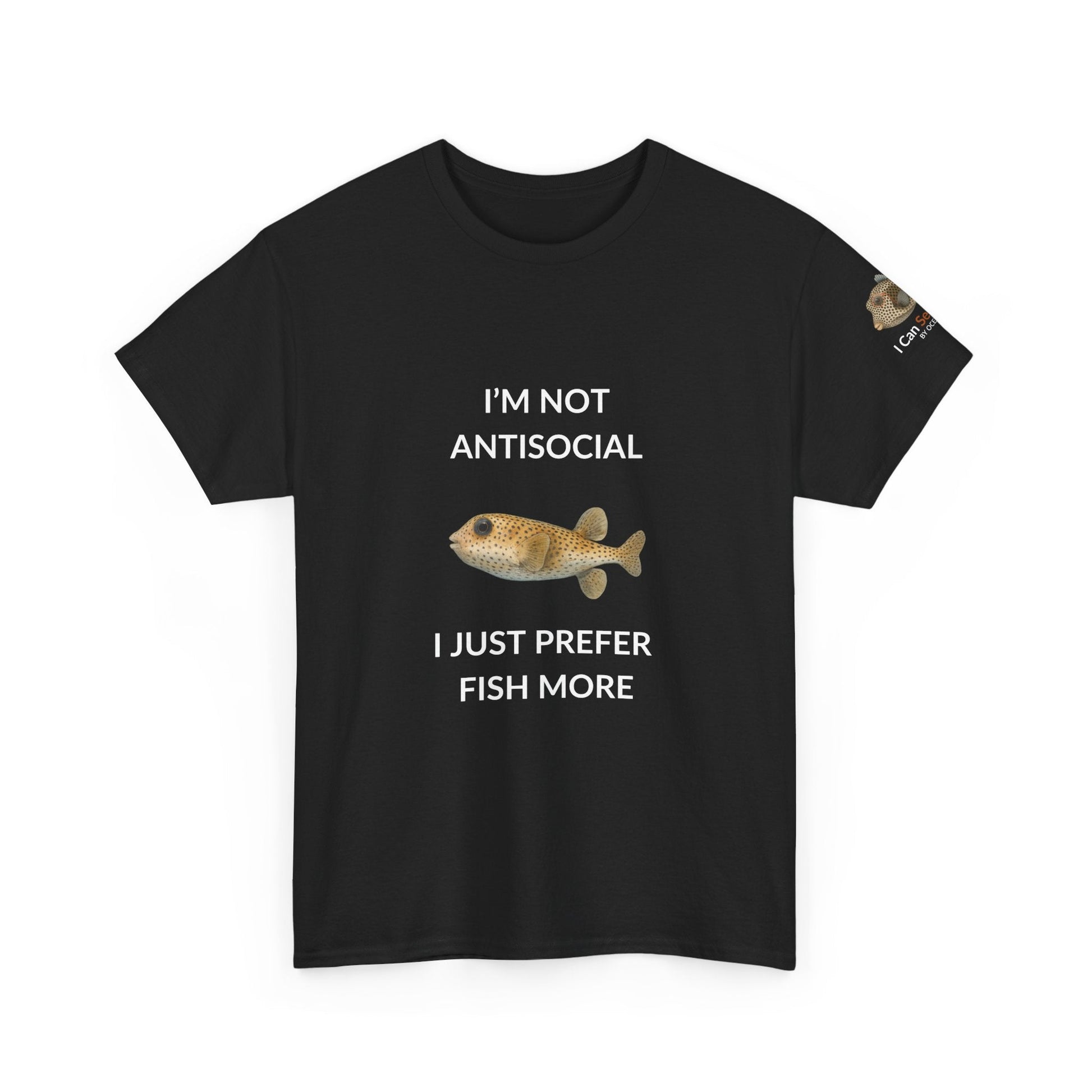 T-Shirt Black / S I’m Not Antisocial I Just Prefer Fish More T-Shirt - Watercolor Fish Tee for Divers & Ocean Lovers I’m Not Antisocial I Just Prefer Fish More T-Shirt - Watercolor Fish Tee for Divers & Ocean Lovers