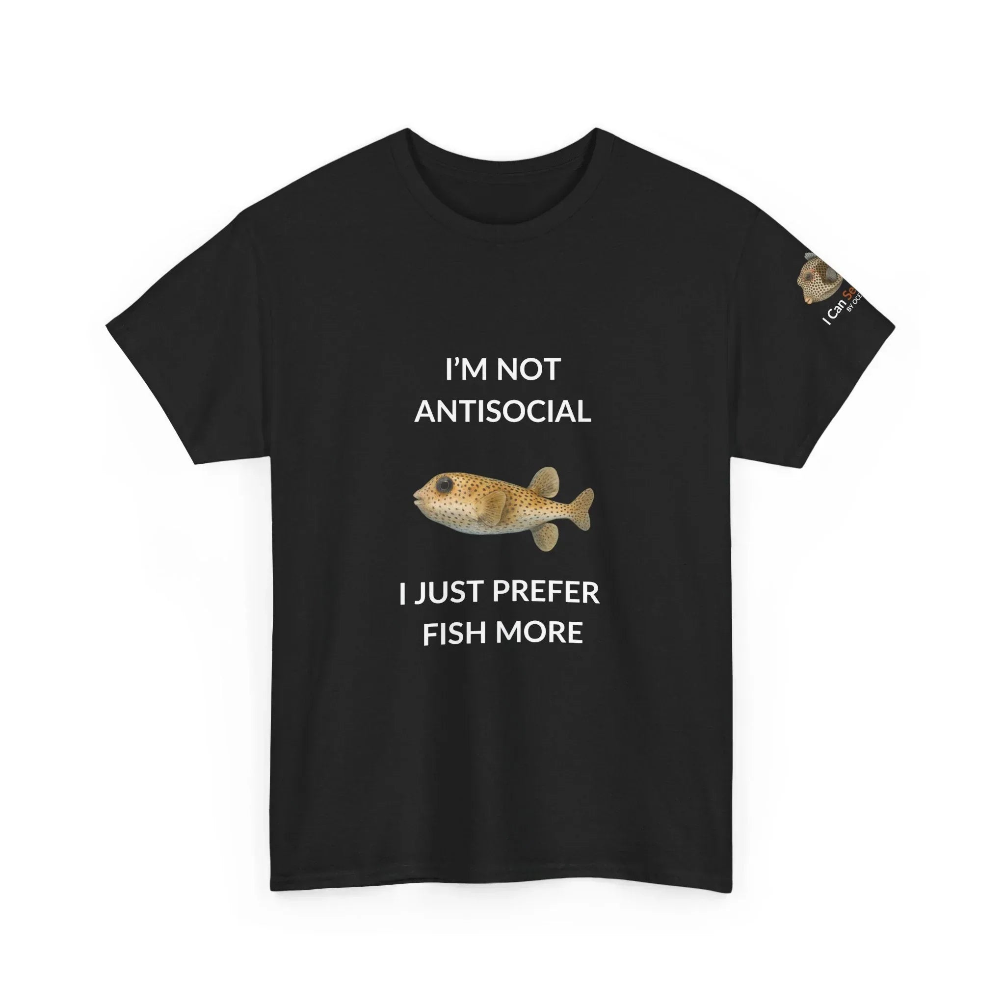 T-Shirt Black / S I’m Not Antisocial I Just Prefer Fish More T-Shirt - Watercolor Fish Tee for Divers & Ocean Lovers I’m Not Antisocial I Just Prefer Fish More T-Shirt - Watercolor Fish Tee for Divers & Ocean Lovers