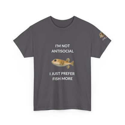 T-Shirt Charcoal / S I’m Not Antisocial I Just Prefer Fish More T-Shirt - Watercolor Fish Tee for Divers & Ocean Lovers I’m Not Antisocial I Just Prefer Fish More T-Shirt - Watercolor Fish Tee for Divers & Ocean Lovers