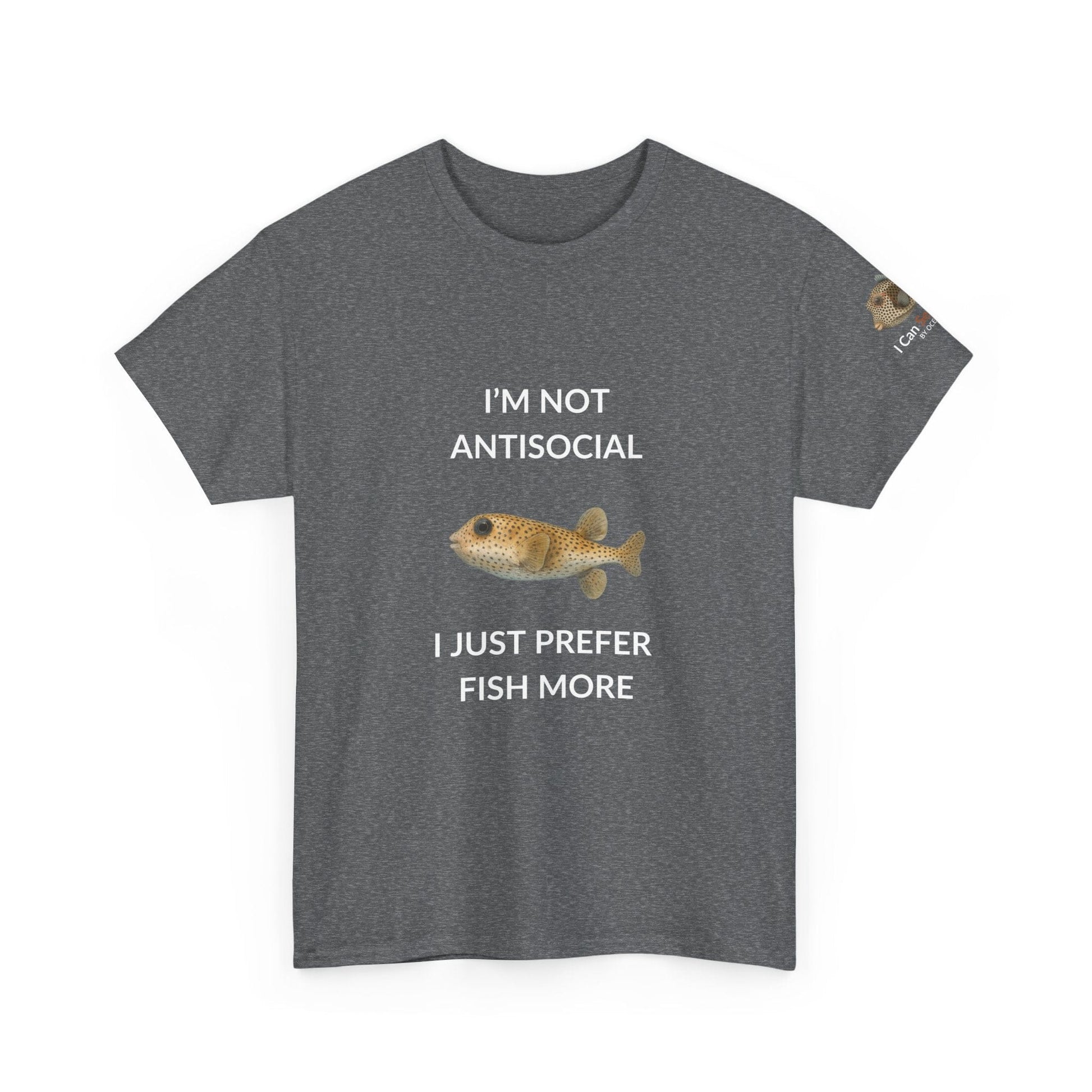 T-Shirt Graphite Heather / S I’m Not Antisocial I Just Prefer Fish More T-Shirt - Watercolor Fish Tee for Divers & Ocean Lovers I’m Not Antisocial I Just Prefer Fish More T-Shirt - Watercolor Fish Tee for Divers & Ocean Lovers