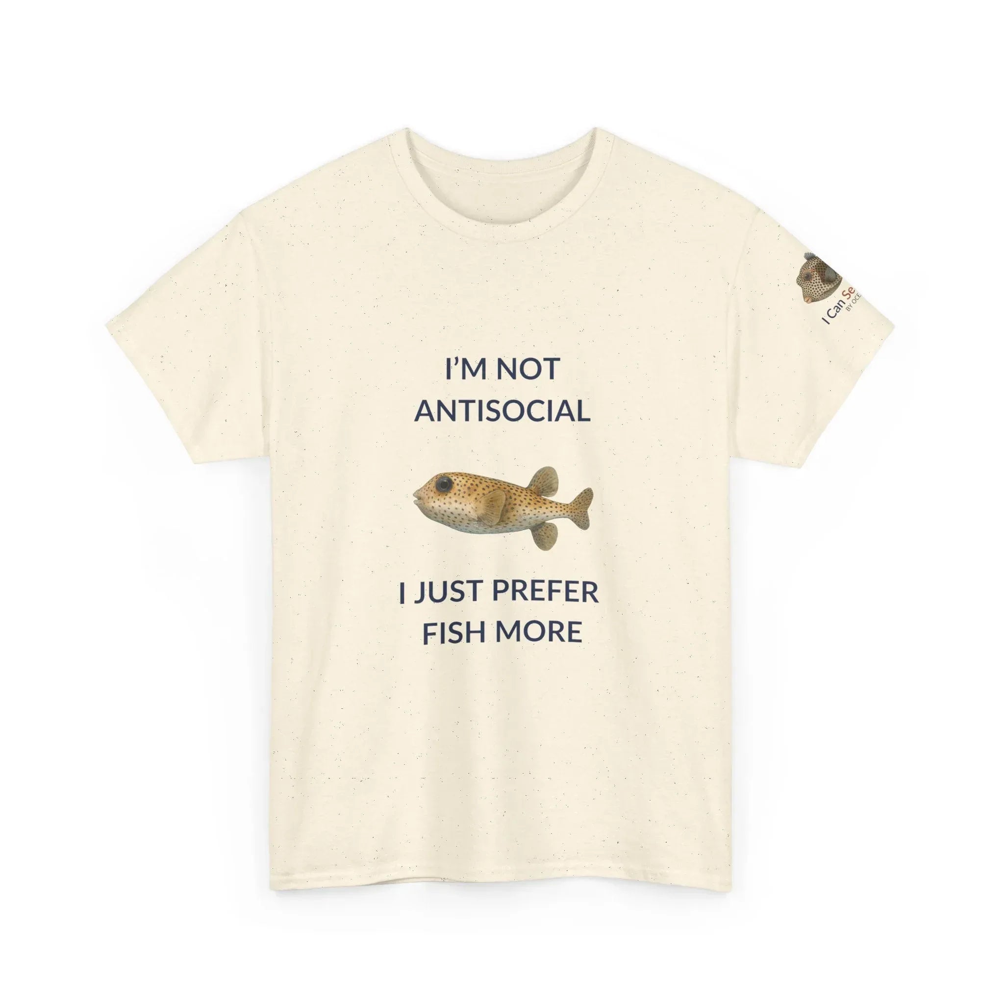 T-Shirt Natural / S I’m Not Antisocial I Just Prefer Fish More T-Shirt - Watercolor Fish Tee for Divers & Ocean Lovers I’m Not Antisocial I Just Prefer Fish More T-Shirt - Watercolor Fish Tee for Divers & Ocean Lovers
