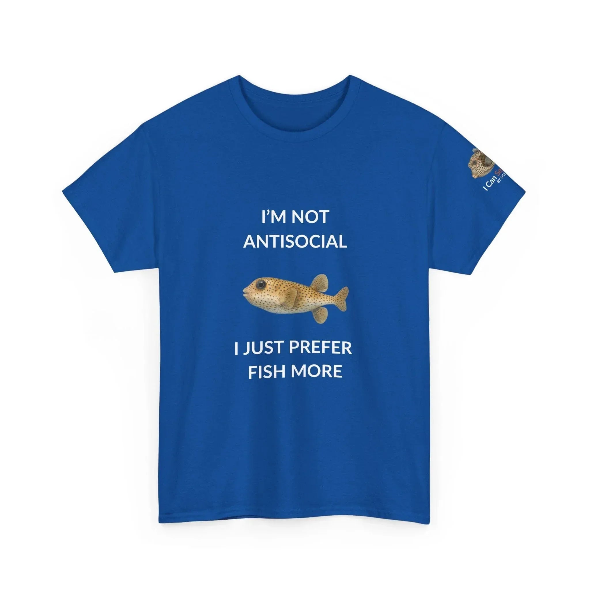 T-Shirt Royal Blue / S I’m Not Antisocial I Just Prefer Fish More T-Shirt - Watercolor Fish Tee for Divers & Ocean Lovers I’m Not Antisocial I Just Prefer Fish More T-Shirt - Watercolor Fish Tee for Divers & Ocean Lovers