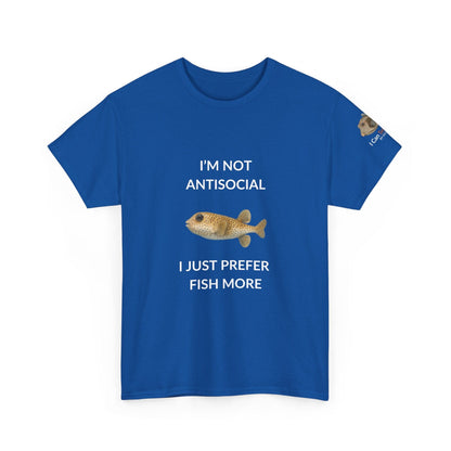 T-Shirt Royal Blue / S I’m Not Antisocial I Just Prefer Fish More T-Shirt - Watercolor Fish Tee for Divers & Ocean Lovers I’m Not Antisocial I Just Prefer Fish More T-Shirt - Watercolor Fish Tee for Divers & Ocean Lovers