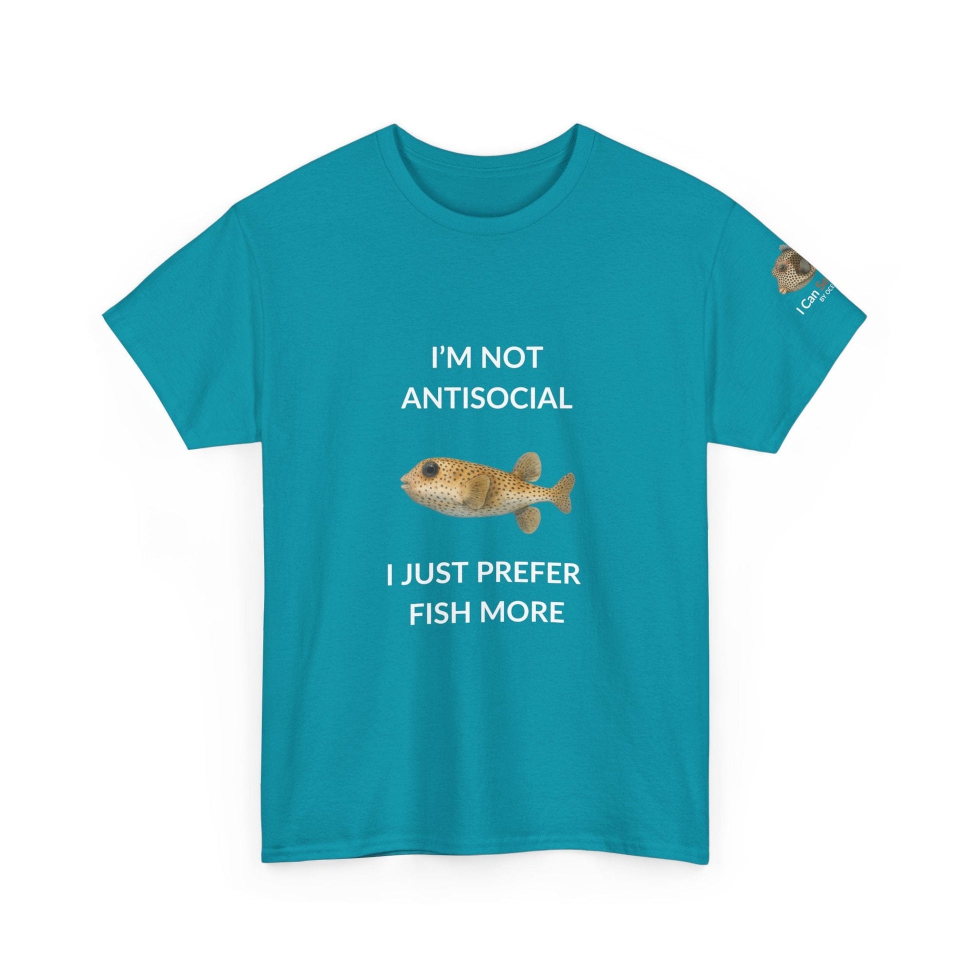 T-Shirt Tropical Blue / S I’m Not Antisocial I Just Prefer Fish More T-Shirt - Watercolor Fish Tee for Divers & Ocean Lovers I’m Not Antisocial I Just Prefer Fish More T-Shirt - Watercolor Fish Tee for Divers & Ocean Lovers