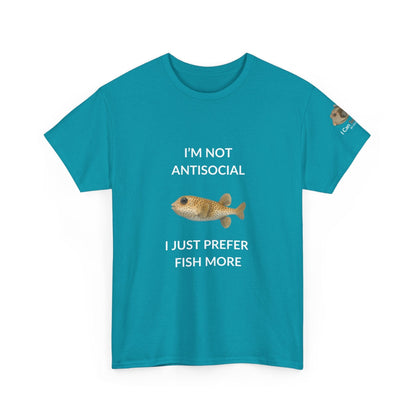 T-Shirt Tropical Blue / S I’m Not Antisocial I Just Prefer Fish More T-Shirt - Watercolor Fish Tee for Divers & Ocean Lovers I’m Not Antisocial I Just Prefer Fish More T-Shirt - Watercolor Fish Tee for Divers & Ocean Lovers
